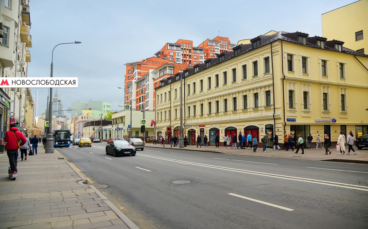 фасад дома, здание по адресу г Москва, ул Новослободская, д 19 стр 1